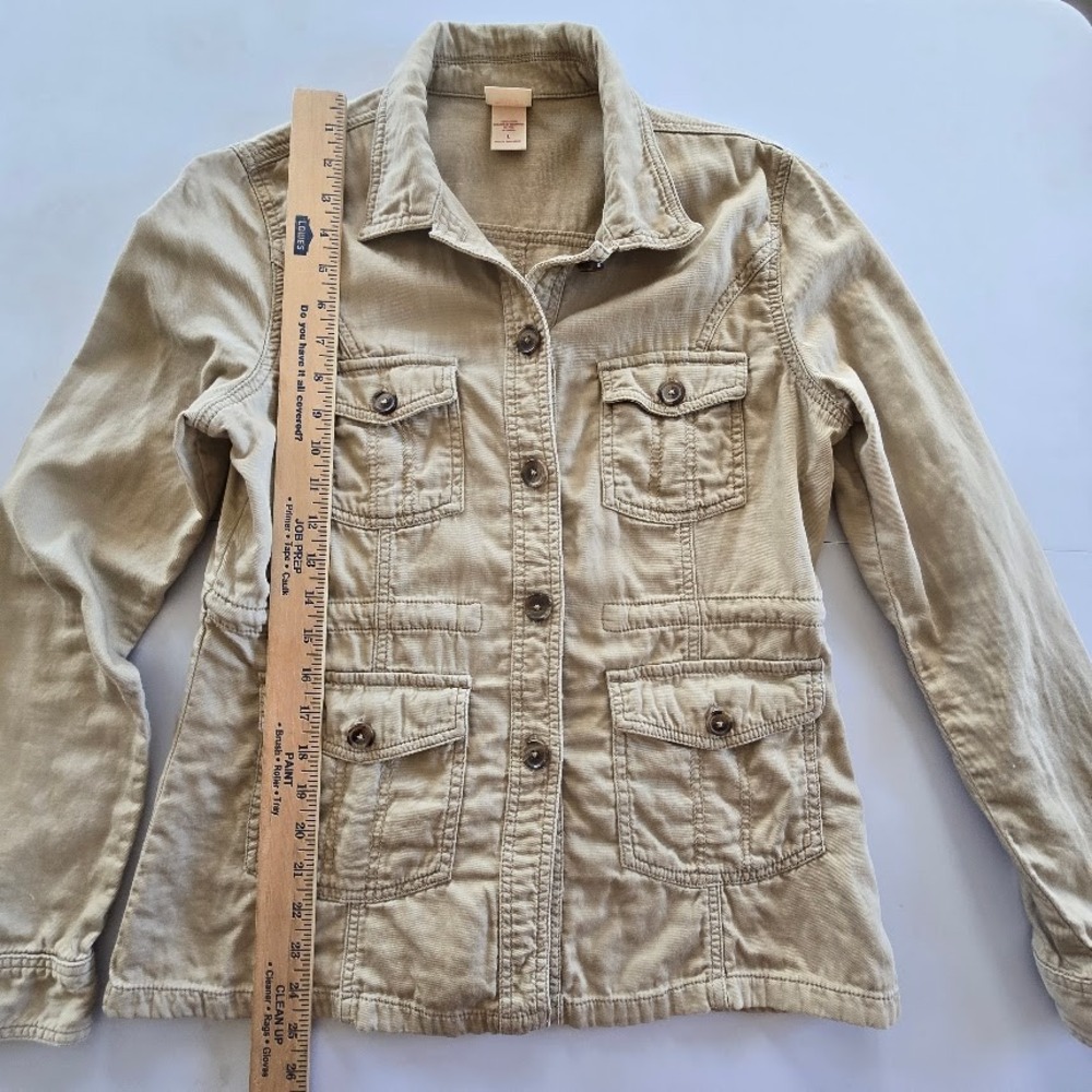 Mossimo Utility Field Jacket Womens Large Khaki Tan Safari‎ Gorpcore Military - Picture 7 of 14